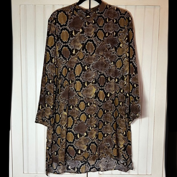 Zara Snakeskin Print Dress Sz L EUC - Picture 5 of 13